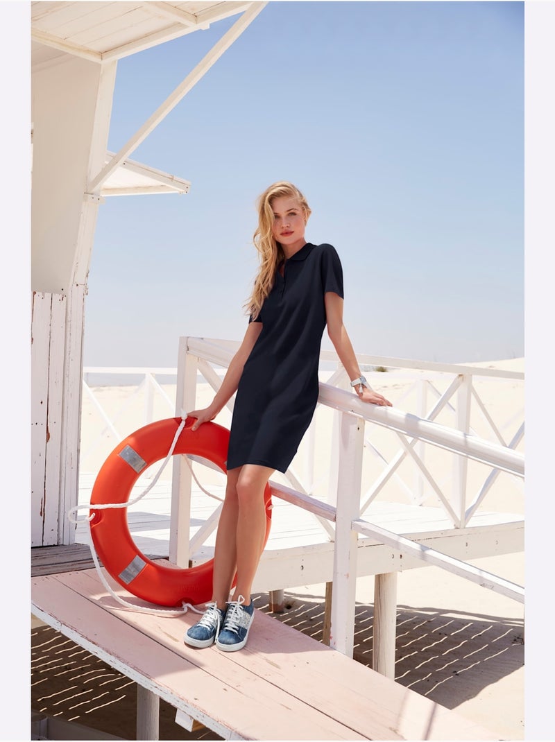 Robe polo - taille standard - helline Bleu marine - Kiabi
