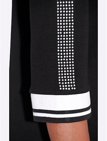 Robe polo col et manches trois quart poches zippées bords rayés - Taille standard - Helline