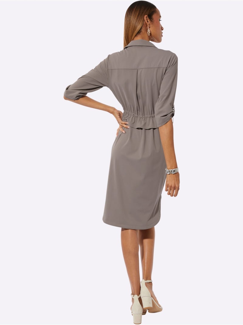 Robe Polo Matériel De Pointe Innovant - Taille Standard - Helline Gris taupe - Kiabi
