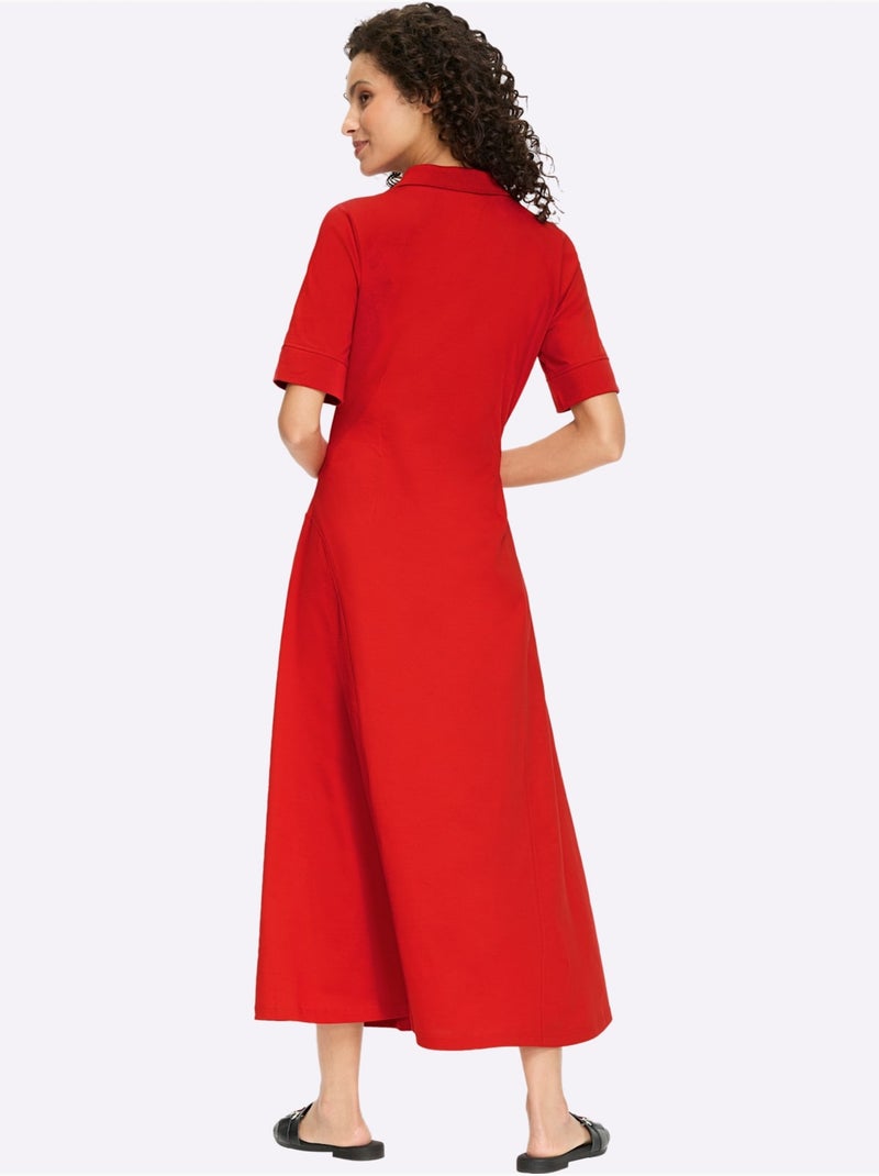 Robe Polo Pur Coton - Taille Standard - Helline Rouge - Kiabi