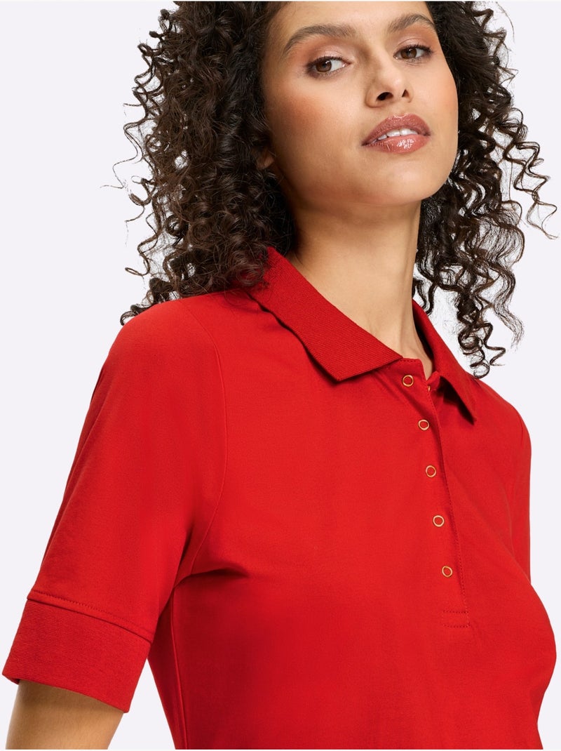 Robe Polo Pur Coton - Taille Standard - Helline Rouge - Kiabi