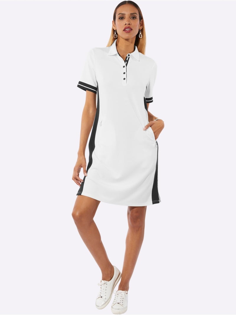 Robe Polo Qualité Jersey Douce - Taille Standard - helline Blanc - Kiabi