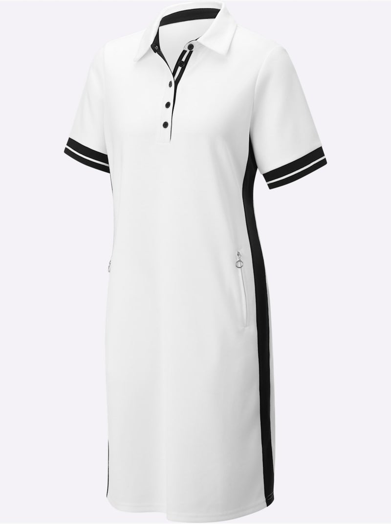 Robe Polo Qualité Jersey Douce - Taille Standard - helline Blanc - Kiabi