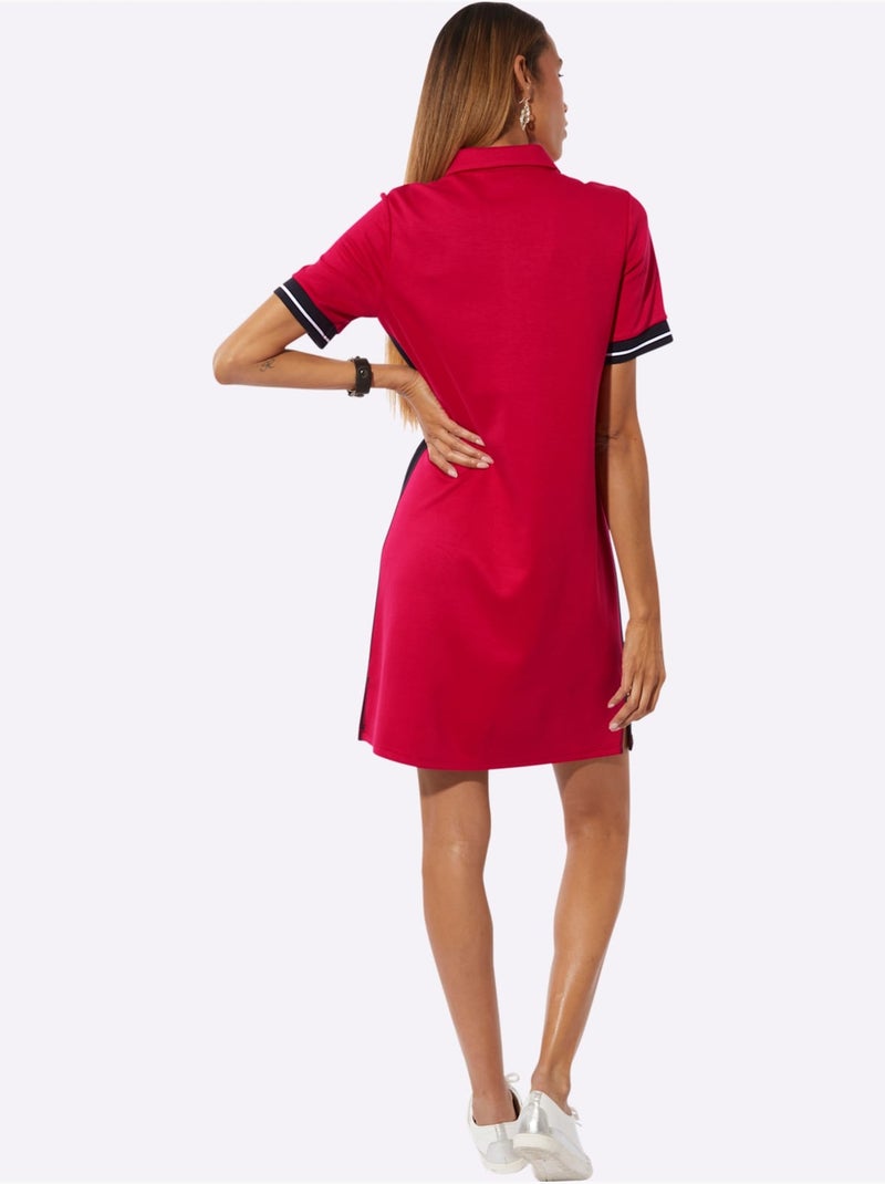 Robe Polo Qualité Jersey Douce - Taille Standard - helline Rouge - Kiabi