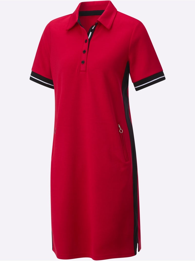 Robe Polo Qualité Jersey Douce - Taille Standard - helline Rouge - Kiabi