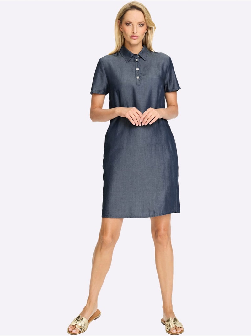 Robe polo qualité tissée - taille standard - helline Bleu foncé - Kiabi
