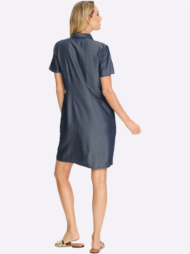 Robe polo qualité tissée - taille standard - helline Bleu foncé - Kiabi