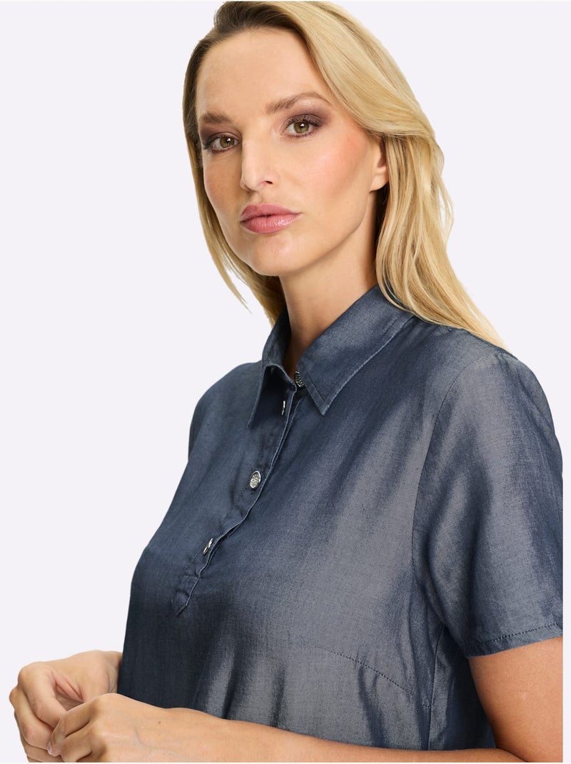 Robe polo qualité tissée - taille standard - helline Bleu foncé - Kiabi
