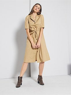 Robe popeline longue - Kiabi