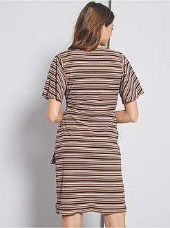 Robe portefeuille à rayures - Kiabi