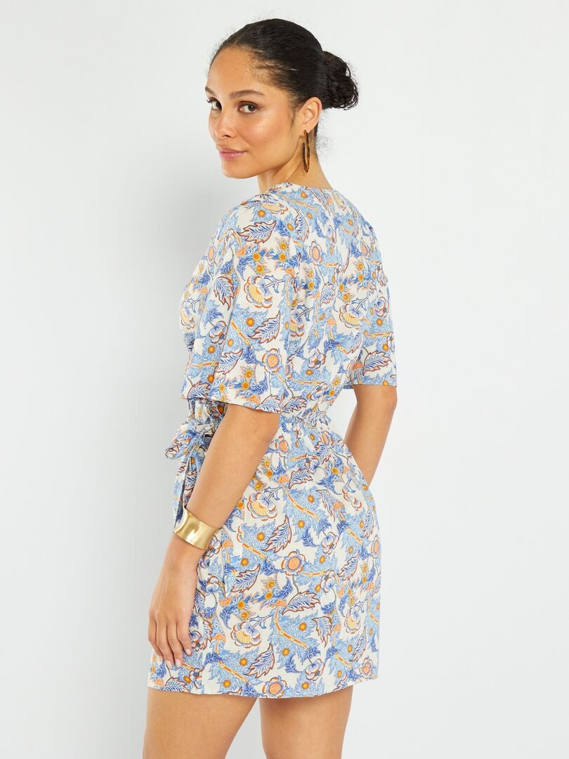 Robe portefeuille avec imprimé Bleu - Kiabi