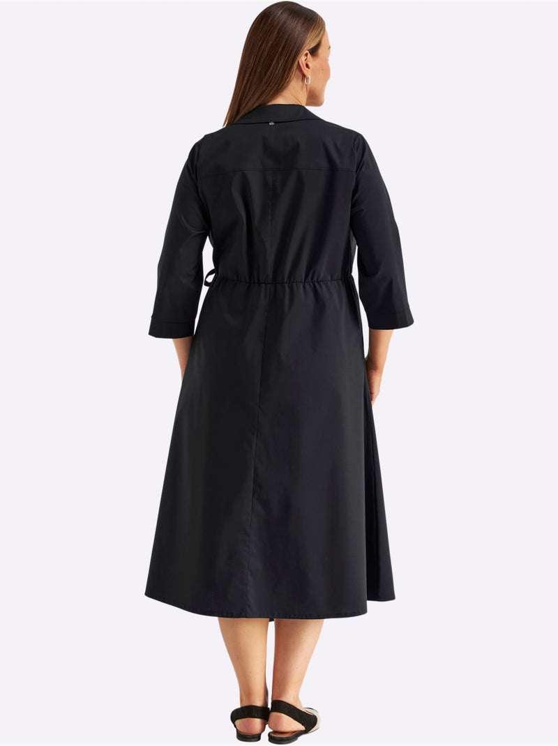 Robe Portefeuille Effet Cache-cœur Asymétrique - Taille Standard - Sheego Noir - Kiabi