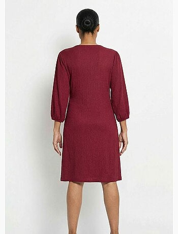 Robe portefeuille en maille gaufrée - Afibel