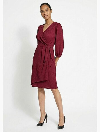 Robe portefeuille en maille gaufrée - Afibel