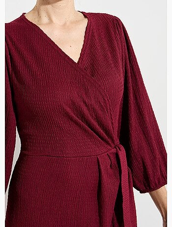 Robe portefeuille en maille gaufrée - Afibel
