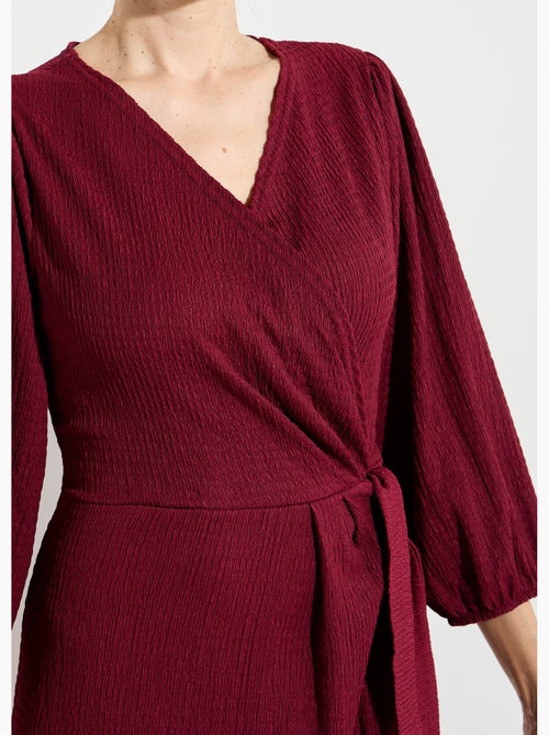Robe portefeuille en maille gaufrée - Afibel - Kiabi