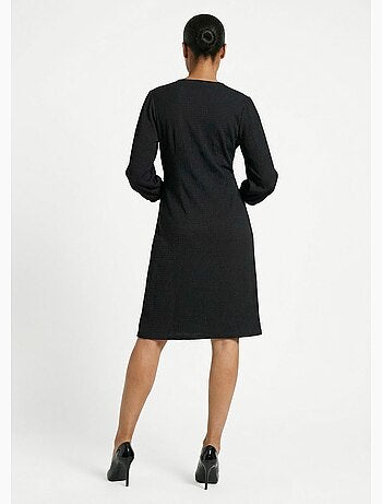Robe portefeuille en maille gaufrée - Afibel