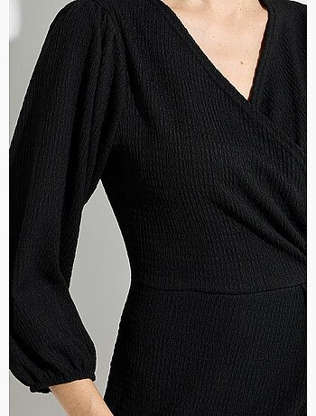Robe portefeuille en maille gaufrée - Afibel