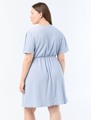 Robe portefeuille en maille gaufrée