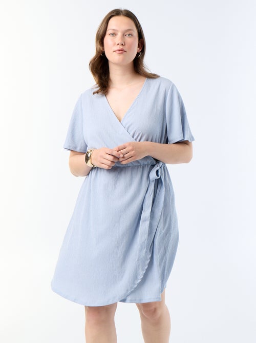 Robe portefeuille en maille gaufrée - Kiabi
