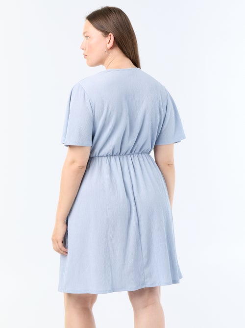 Robe portefeuille en maille gaufrée - Kiabi