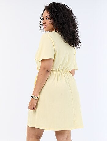 Robe portefeuille en maille gaufrée