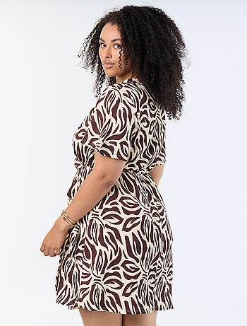 Robe portefeuille en maille gaufrée
