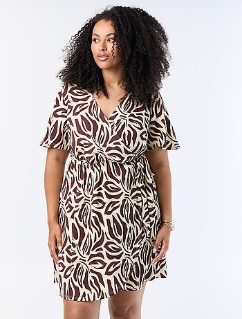 Robe portefeuille en maille gaufrée