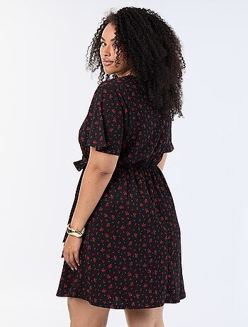 Robe portefeuille en maille gaufrée