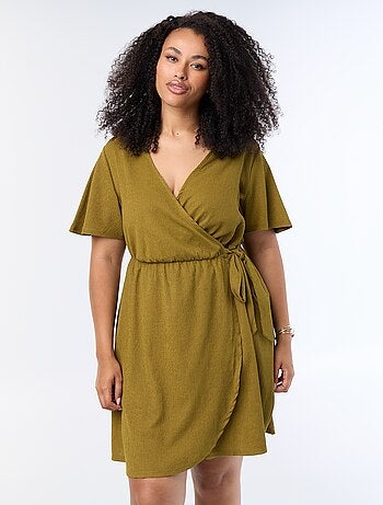 Robe portefeuille en maille gaufrée