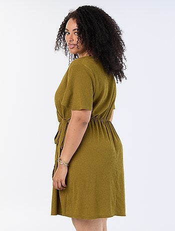 Robe portefeuille en maille gaufrée