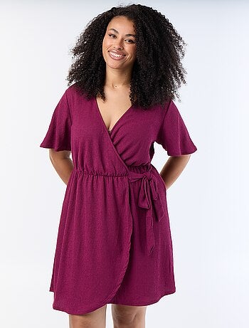 Robe portefeuille en maille gaufrée