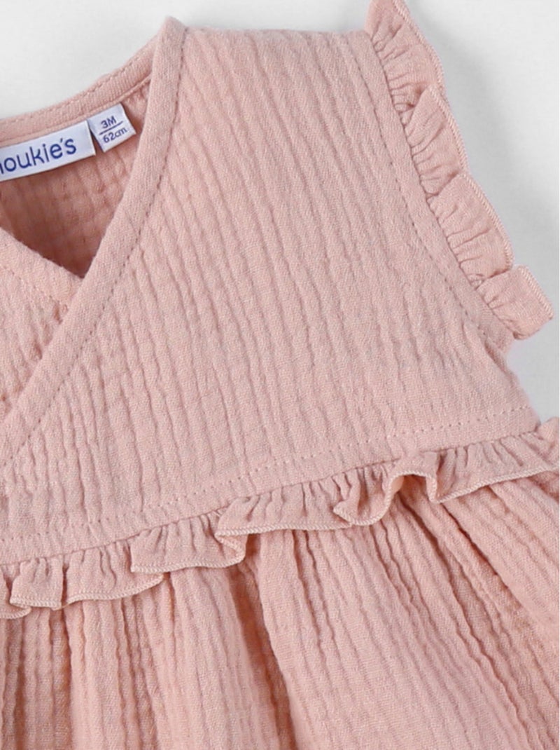 Robe portefeuille en mousseline de coton Noukie's Rose - Kiabi