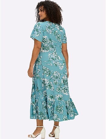 Robe Portefeuille Imprimé Floral - Taille Standard - Sheego