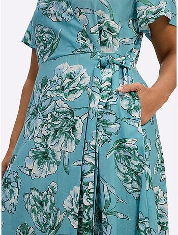 Robe Portefeuille Imprimé Floral - Taille Standard - Sheego