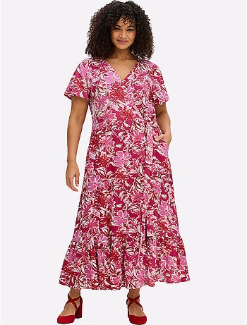 Robe Portefeuille Imprimé Floral - Taille Standard - Sheego