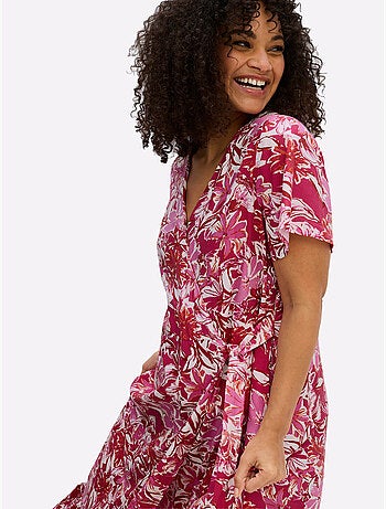 Robe Portefeuille Imprimé Floral - Taille Standard - Sheego
