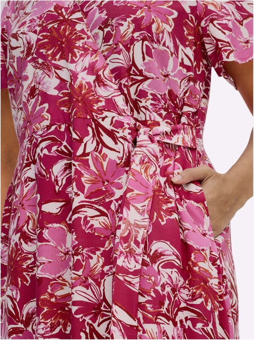 Robe Portefeuille Imprimé Floral - Taille Standard - Sheego - Kiabi Robe Portefeuille Imprimé Floral - Taille Standard - Sheego - Kiabi