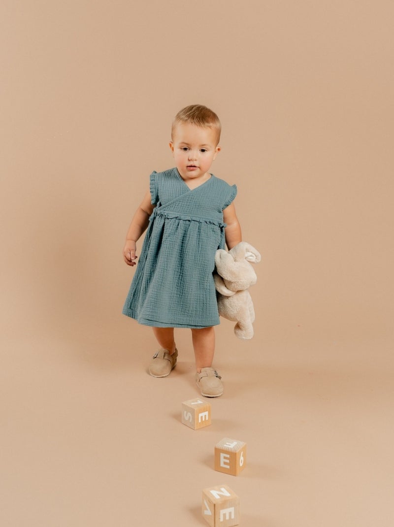 Robe portefeuille, Mousseline de Coton Noukie's Vert - Kiabi