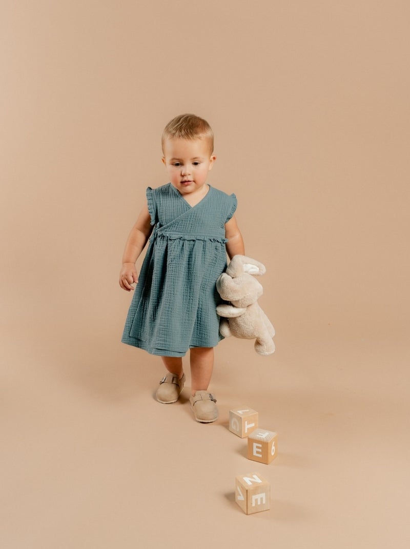 Robe portefeuille, Mousseline de Coton Noukie's Vert - Kiabi