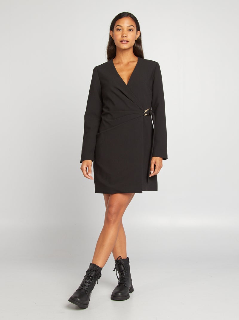 Robe portefeuille noir - Kiabi