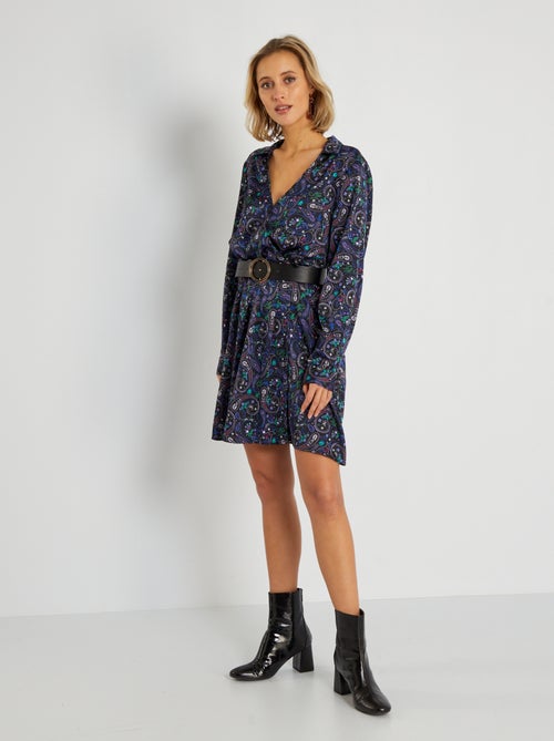 Robe portefeuille satinée - Kiabi