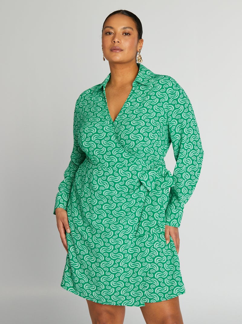 Robe portefeuille Vert - Kiabi