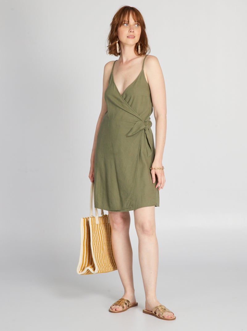 Robe portefeuille Vert - Kiabi