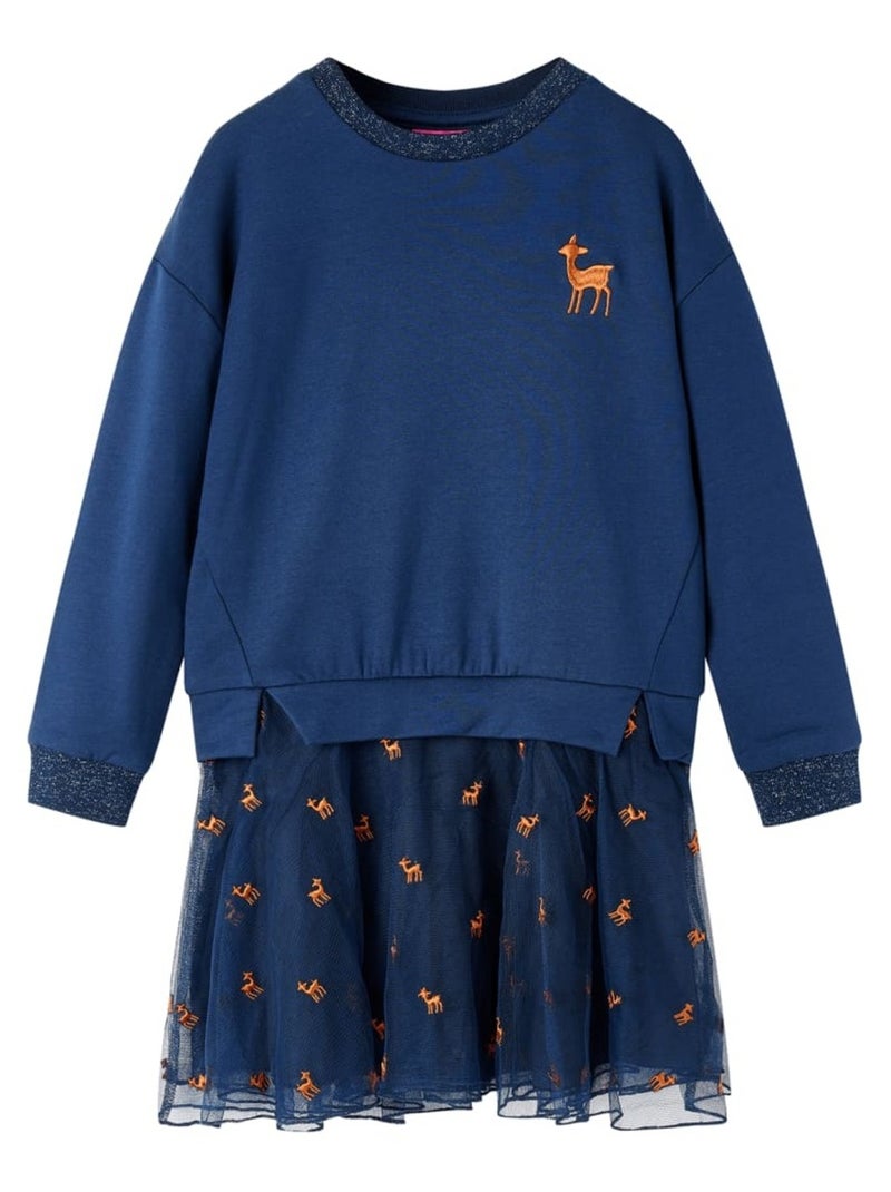 Robe Pour Enfants Coton - VidaXL Bleu - Kiabi