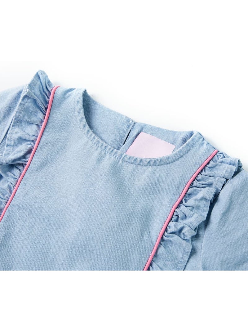 Robe Pour Enfants Coton - VidaXL Bleu - Kiabi