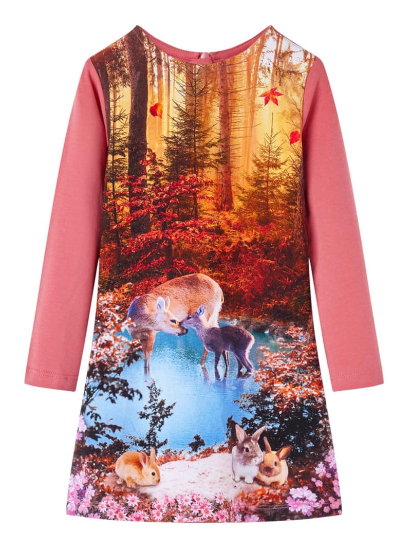 Robe Pour Enfants Tissu - VidaXL Rose - Kiabi