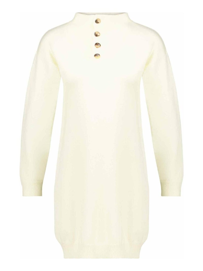 Robe pull à col boutonné pour femme 'Deeluxe' Blanc - Kiabi