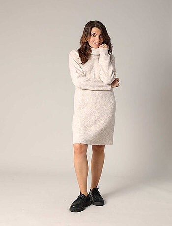 Robe pull à col montant en maille douce 'Deeluxe'