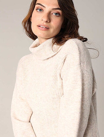 Robe pull à col montant en maille douce 'Deeluxe'
